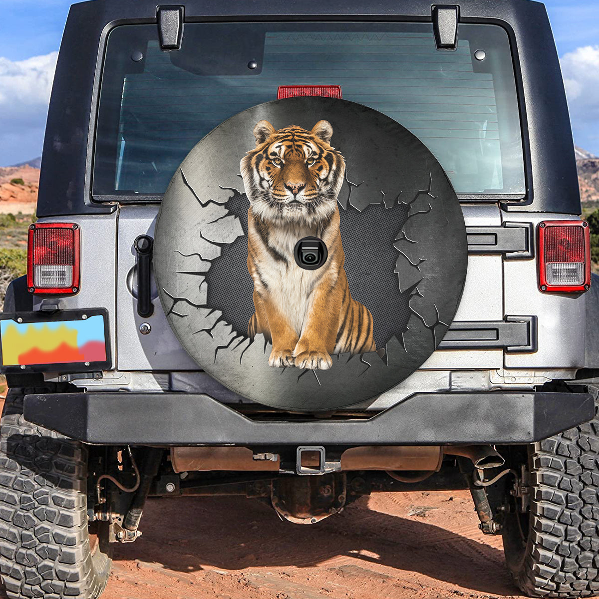 Petthouse | Cool Tiger Metal Crack Hole Funny Corrosion Protection Wheel Covers Gift For Animal Lovers