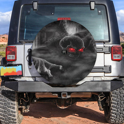 Petthouse | Skull Spare Tire Cover Skeleton Tire Cover Horror Tire Wrap Car Decoration