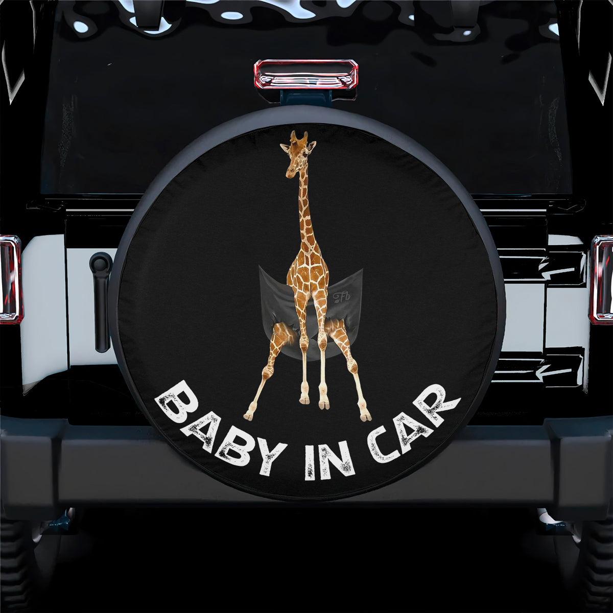 Petthouse | Baby In Car Tire Cover Giraffe Baby In Pocket Tire Wrap Warming Tire Cover Car Decoration