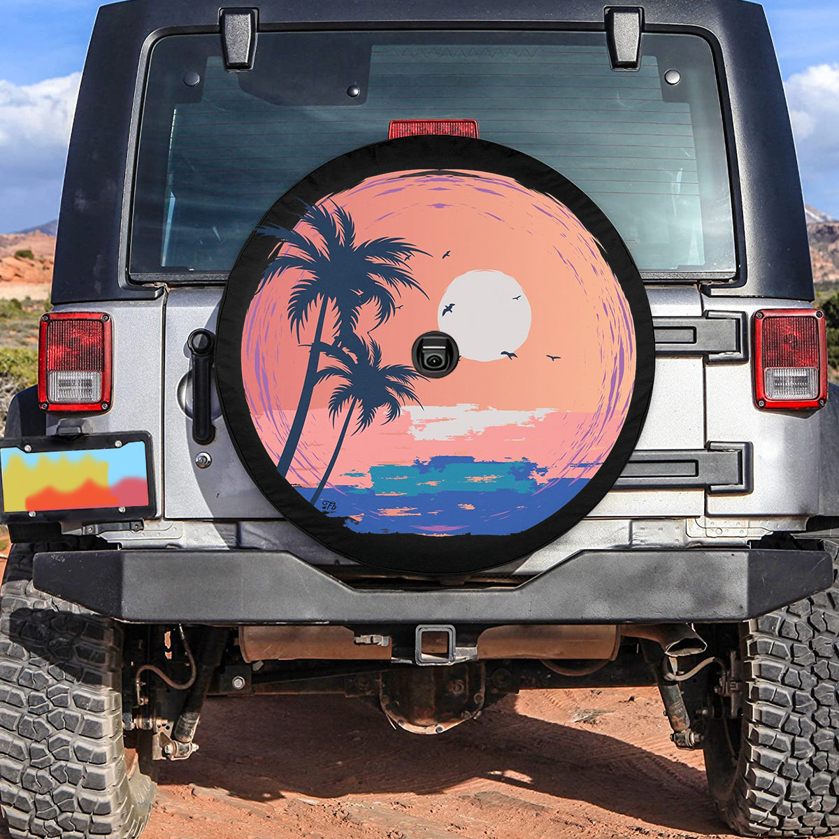 Petthouse | Hawaii Beach Sunset Spare Tire Cover Beach Sunset Art Wheel Cover Car Accessories Gift For Him