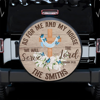 Petthouse | We Will Serve The Lord Tire Cover As For Me And My House Tire Wrap Christ Cross Tire Wrap Car Decor