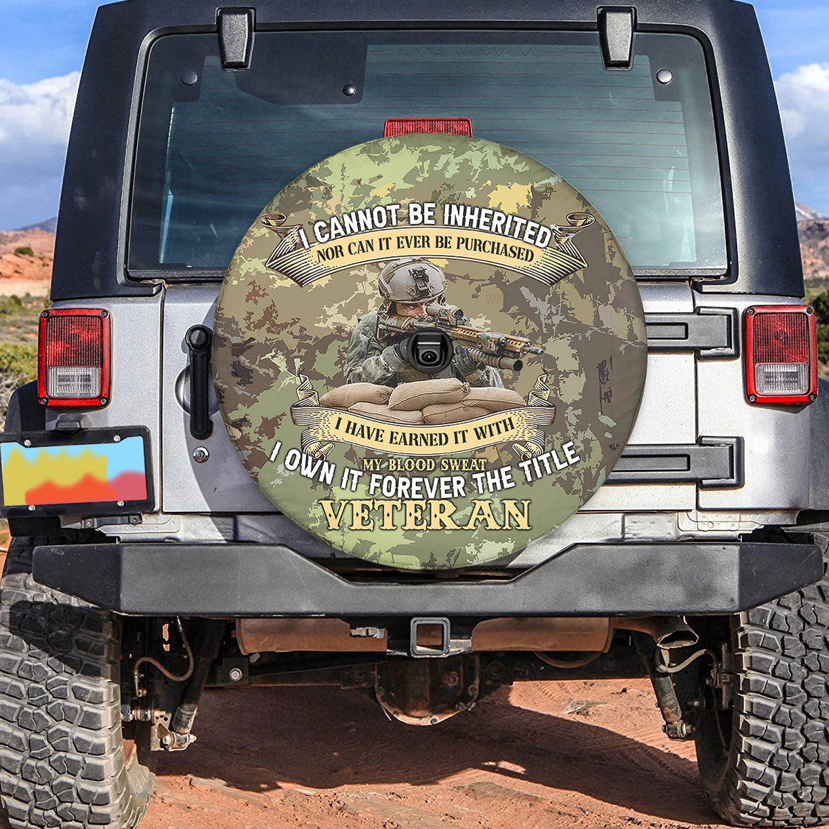 Petthouse | Veteran Camouflage Spare Tire Cover Veteran's Day Memorial Day Decor Grandpa Daddy Husband Gift