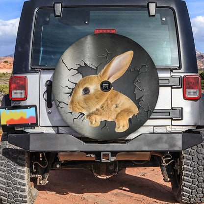 Petthouse | Rabbit Meme Wheel Tire Covers Metal Crack Hole Printed Tire Wheel Protector Pet Lover Gifts