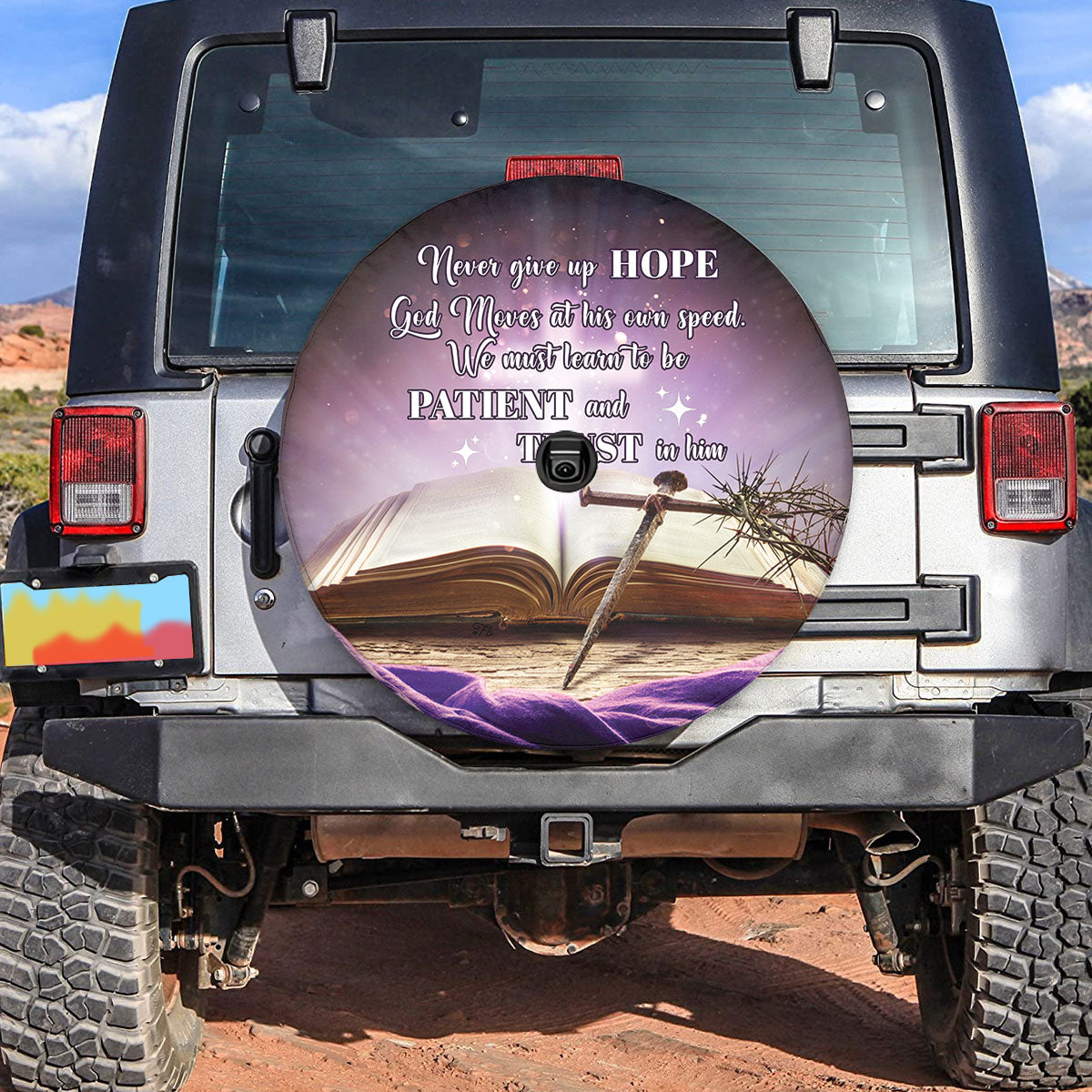 Petthouse | Bible Verse Jesus Spare Tire Cover Christian Tire Cover Christ The Redeemer Wheel Cover Decor