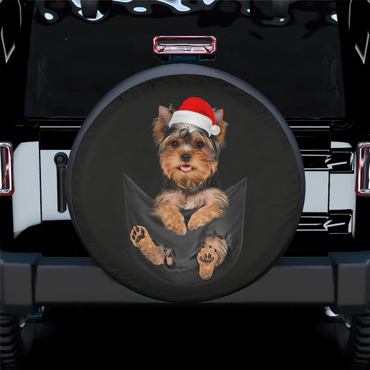 Petthouse | Yorkshire Terrier In Pocket Tire Wrap, Yorkshire Break Pocket, Santa Yorkshire Terrier