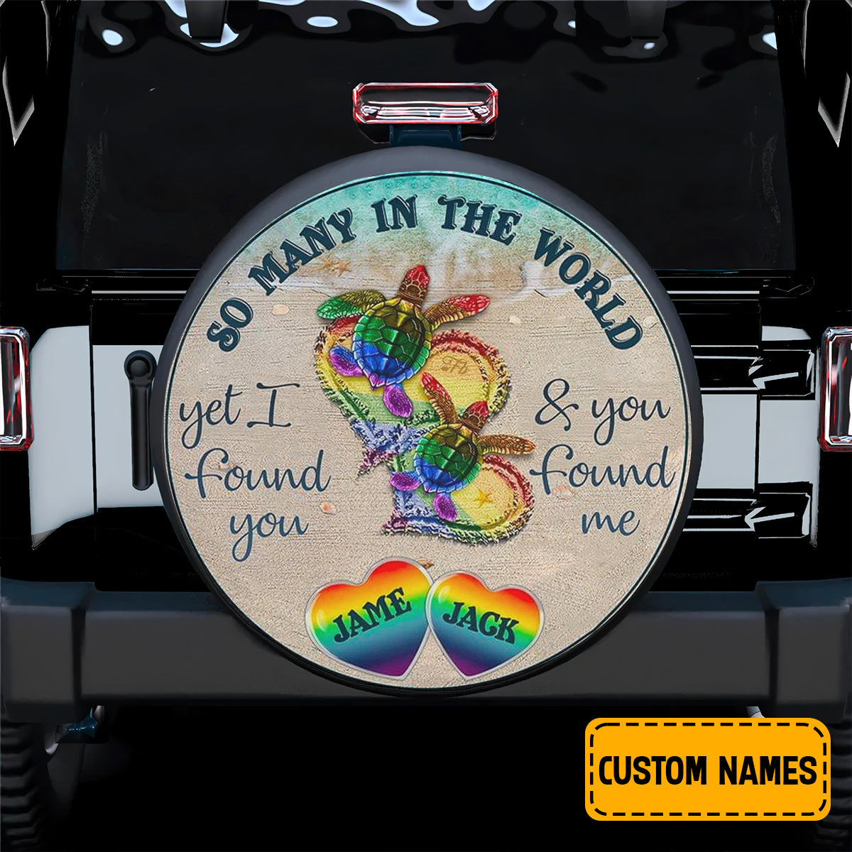 Petthouse | Customized Tire Cover So Many In The World Cover Rainbow Couple Turtle Wrap Lgbt Cover Car Decoration