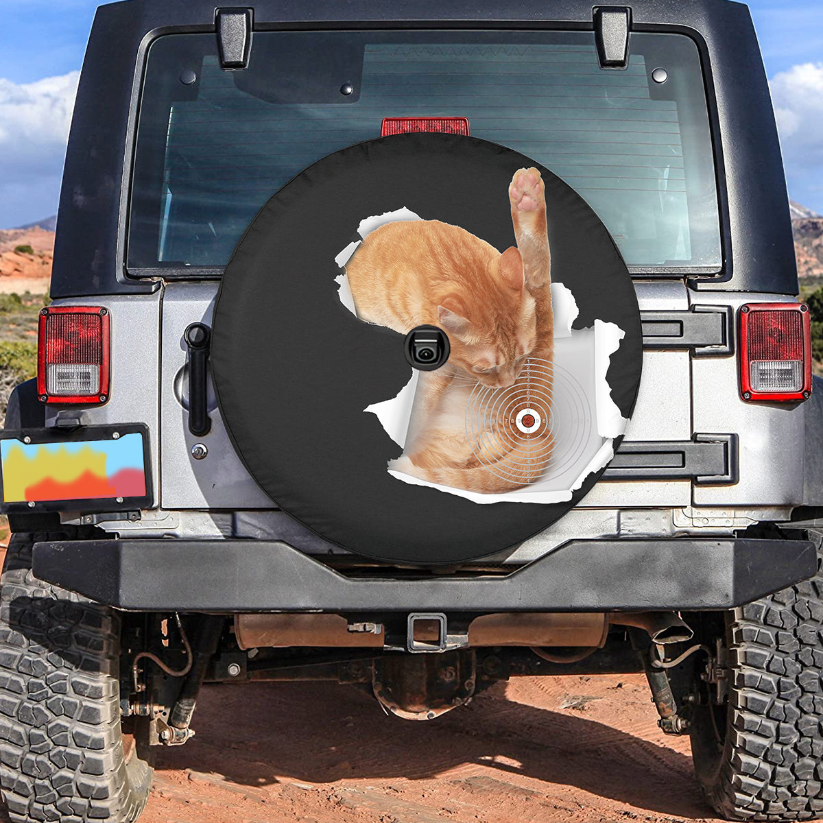 Petthouse | Orange Cat Spare Tire Cover Lovely Cat Tire Cover Funny Animals Wheel Cover Car Accessories