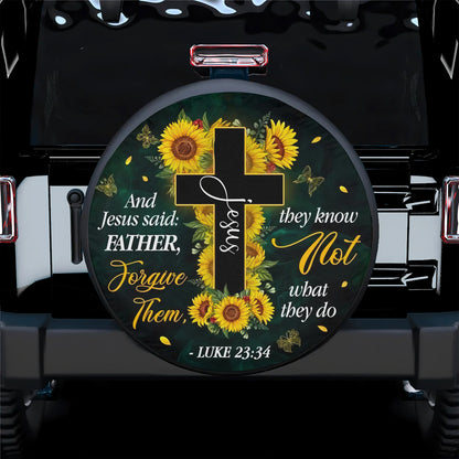 Petthouse | Christ Cross Tire Cover Sunflower Cross Cover Jesus Said Tire Cover Car Decoration