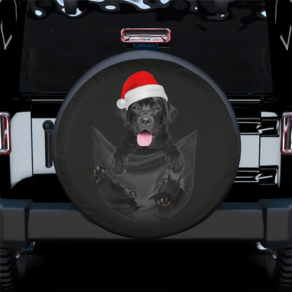 Petthouse | Black Retriever In Pocket Car Accessories, Santa Retriever Christmas Tire Wrap, Pet Lover