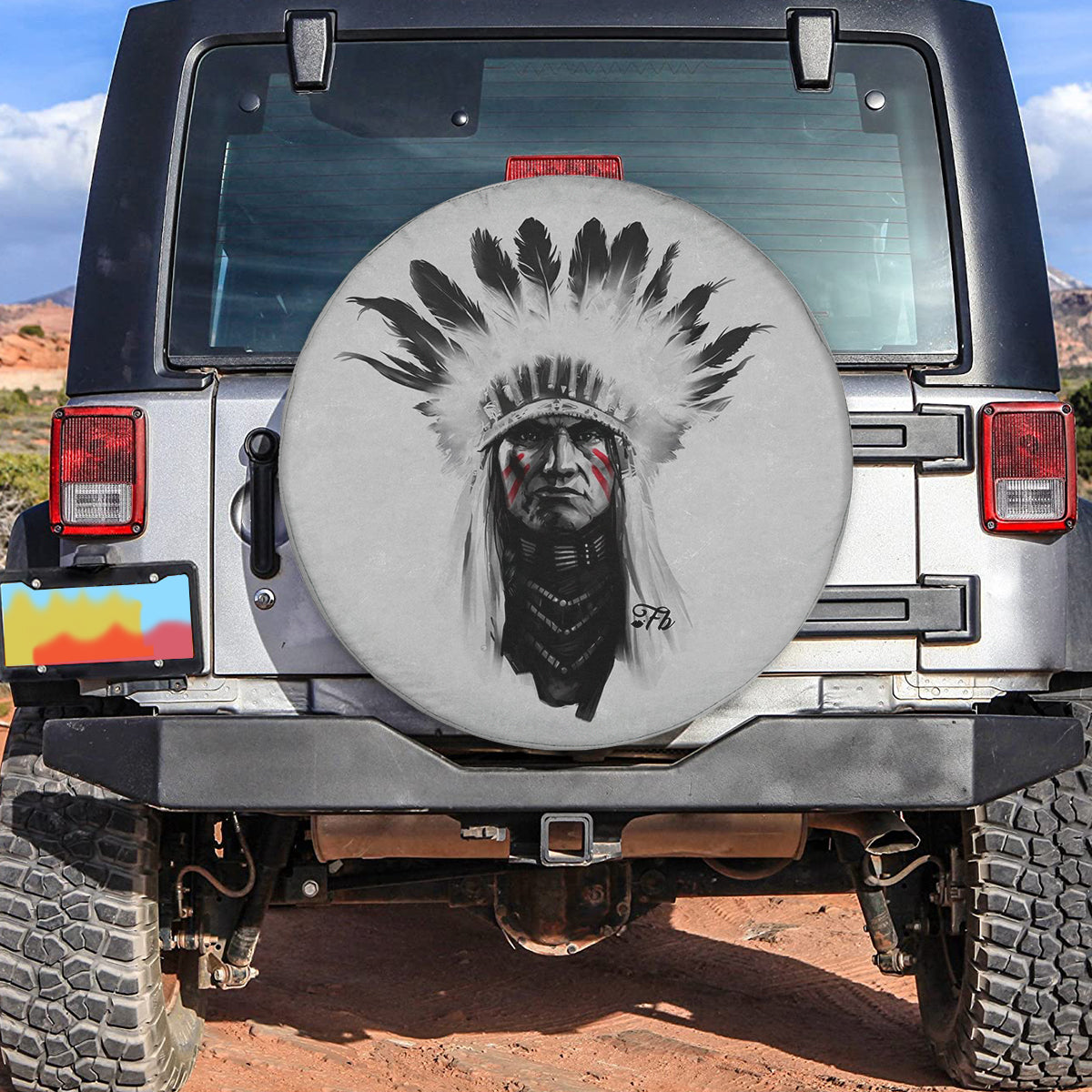 Petthouse | Native Tribe Chief Art Spare Tire Cover Native Pride Month Decor Car