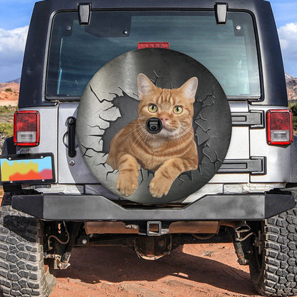 Petthouse | Spare Wheel Cover Red Tabby American Shorthair Cat Universal Fit Truck Tires Cat Dad