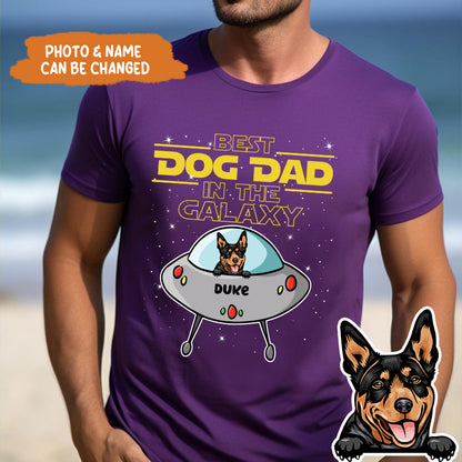 Petthouse | Customized Best Dog Dad In The Galaxy Shirt, Dog Father's Day Shirt, Dog Dad Gifts