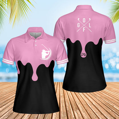 Petthouse | Golf Girl Polo Shirt Golf Pink Polo Shirt Love Golf Polo Shir \n For Women Golf Logo