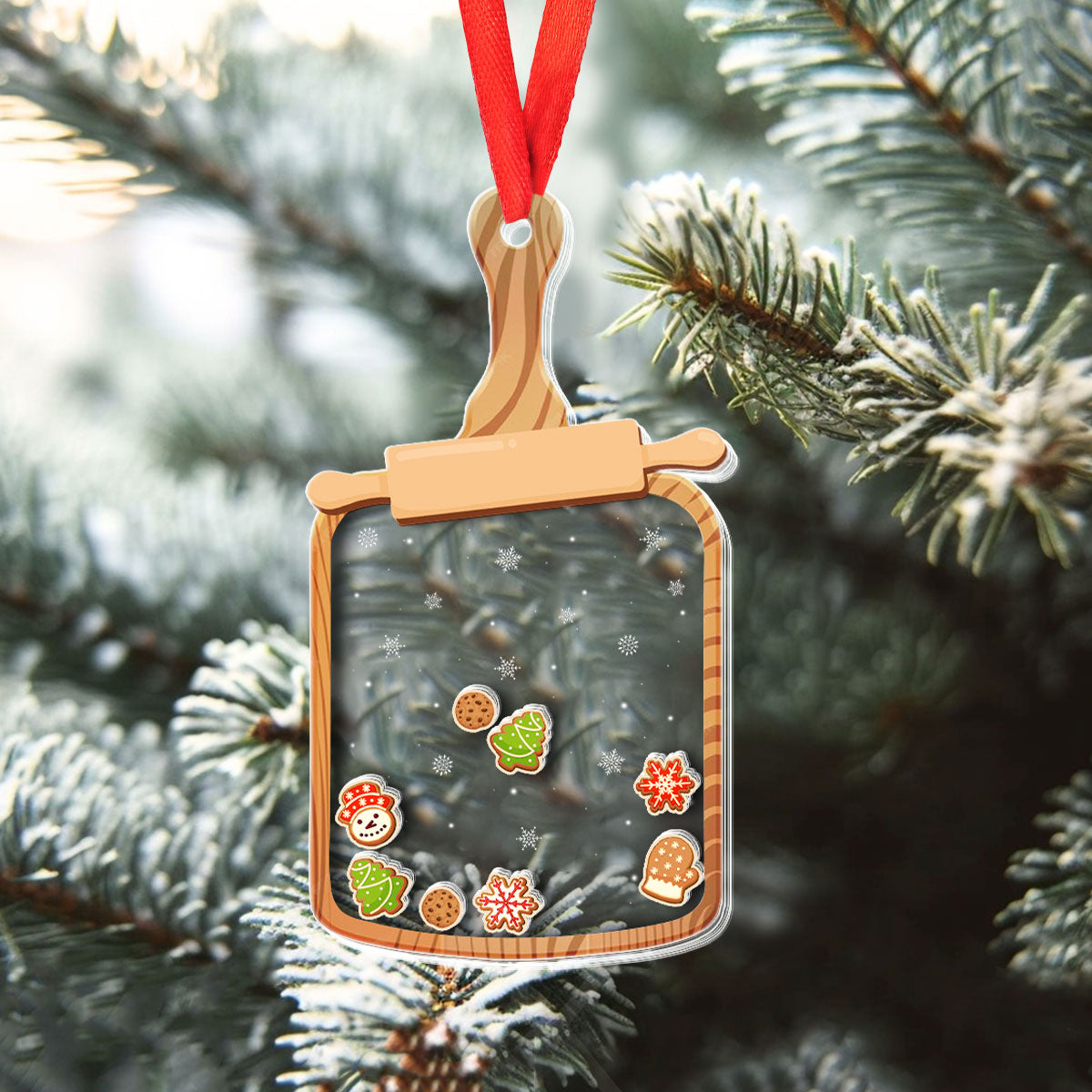 Petthouse | Personalized Family Member 4d Shaker Ornament, Gingerbread Family, Family Christmas Gifts