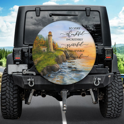 Petthouse | So Very Thankful Spare Tire Cover Lighthouse Wheel Cover Car Accessory Thankyou Gift Car Accessory