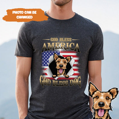 Petthouse | Custom Dog Jesus God Bless America Shirt, 4th Of July Dog Shirt, Gift For Dog For Dad