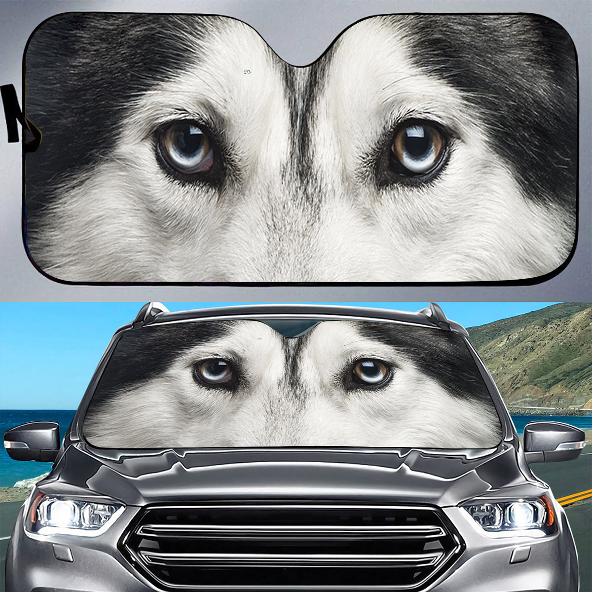 Petthouse | Husky Siberian Window Sun Shade Animal Dog Windshield Sunshade Dog's Lovers Gift Family