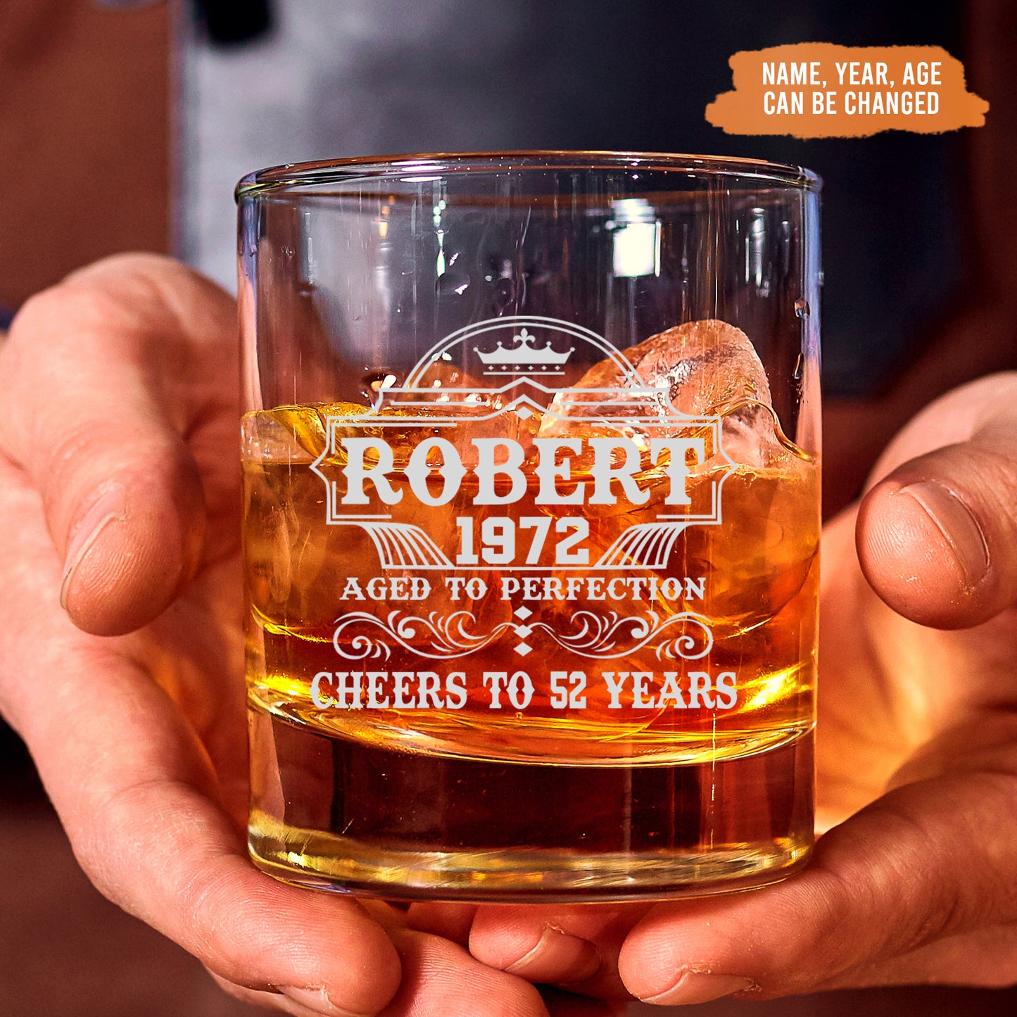 Petthouse | Personalized Whiskey Glass For Men, Engraved Rocks Glass, Birthday Gift For Him