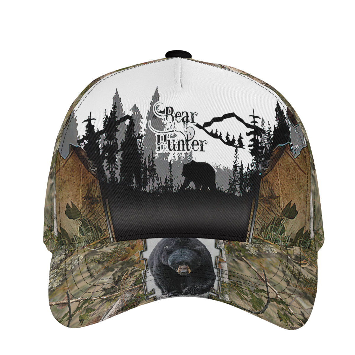 Petthouse | Love Bear Classic Cap Black Bear Hunter Dad Hunting Men Gift Polyester Fabric Unisex Classic Baseball Cap