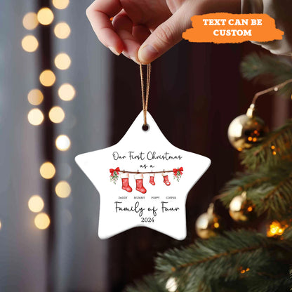 Petthouse | Personalised First Christmas As A Family Ornament, Baby First Christmas Tree Ornament, 1st Xmas