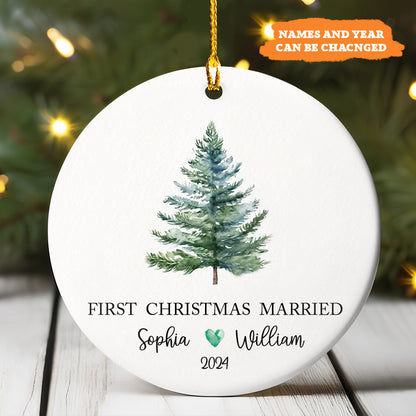 Petthouse | Personalized First Christmas Married Ornament, Wedding Gift, Newlywed Our First Xmas