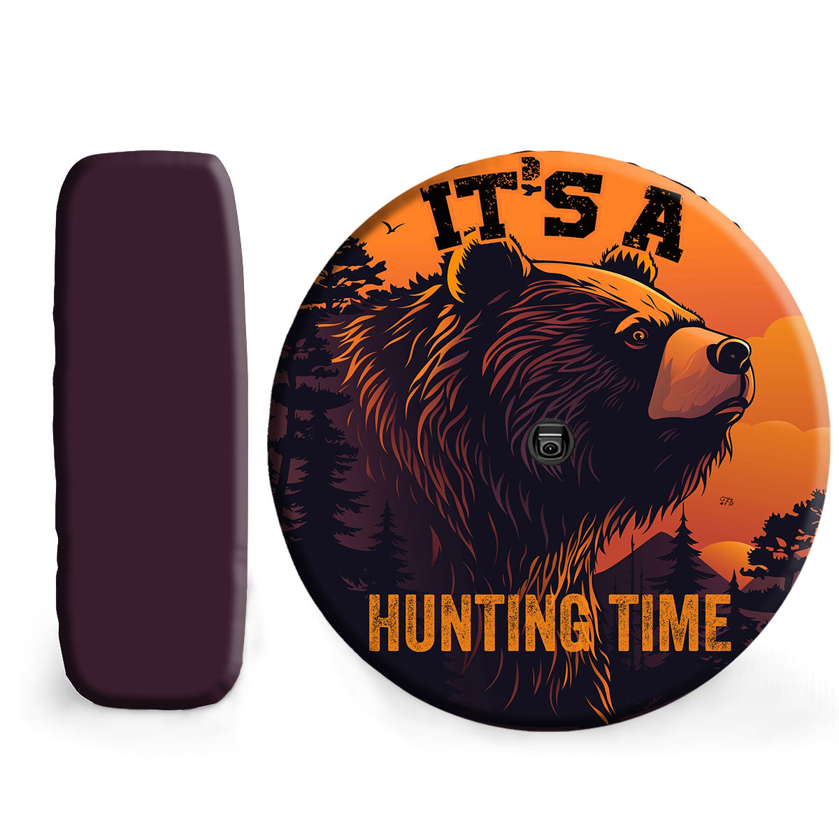 Petthouse | Customized Name Wild Bear Hunting Time Spare Tire Cover Hunting Forest Car Accessory Truck Cover