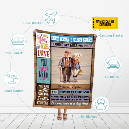 Petthouse | Customized You Are My Life Fleece Blanket, To My Husband Cozy Blanket, My Missing Piece Travel Blanket