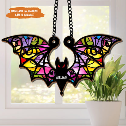 Petthouse | Custom Halloween Bat Suncatcher, Window Charm Home Decor, Spooky Bat Suncatcher, Bat Spooky