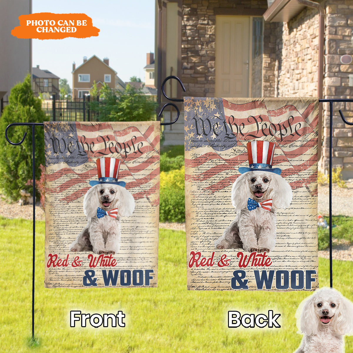 Petthouse | Personalized Dog Photo Flag For Dog Lover Dog Dad Dog Mom, Dog Flag, Love Dog Flag, 4th July Flag