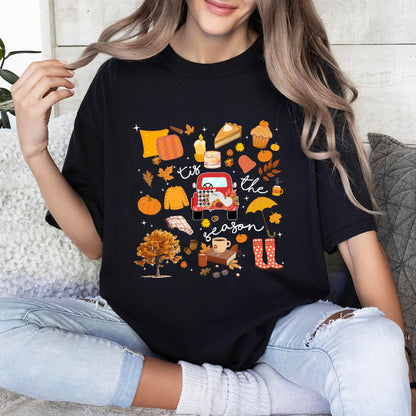 Petthouse | Fall Tis The Season Shirt, Fall Vintage Halloween Doodles T-shirt, Halloween Things Shirt