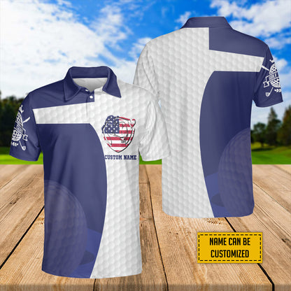 Petthouse | American Flag Patriotic Golf Shirts Golf Club Polo Style Shirt Independence Day Golf Polo Shirt