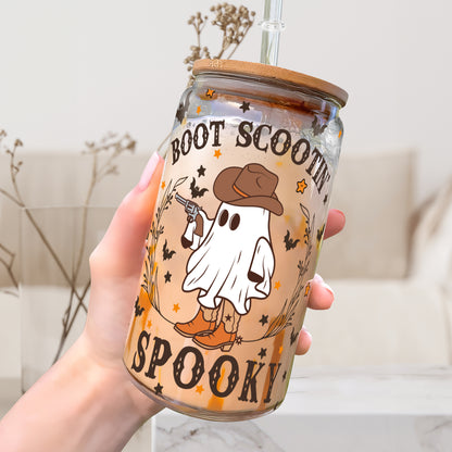 Petthouse | Westerm Ghost Glass Can, Westerm Ghost Halloween, Ghost Cowboy Coffee, Boot Scootin' Spooky