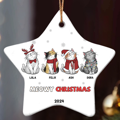 Petthouse | Custom Meowy Christmas Ornament, Pet Loss Memorial Gift, Xmas Gift, Meow Catmas, Christmas Gift