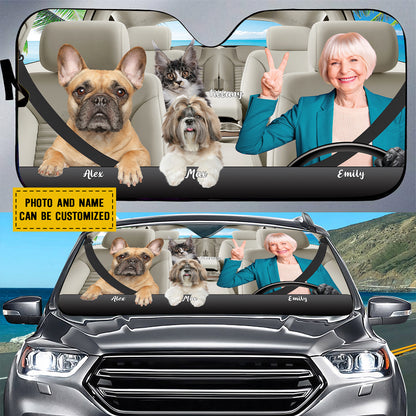 Petthouse | Customizable Windshield Sun Shade Pet Mom Car Window Sunshade Go To Beach Together Sun