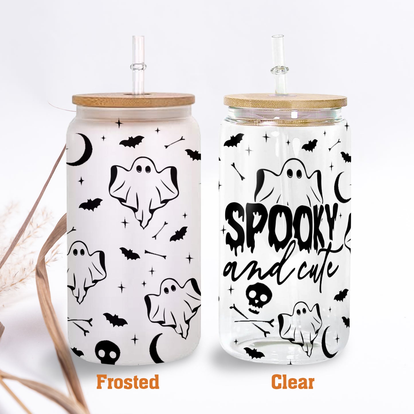 Petthouse | Spooky And Cute Halloween Glass Can, Halloween Ghost Libbey, Ghost Spooky Viber Halloween