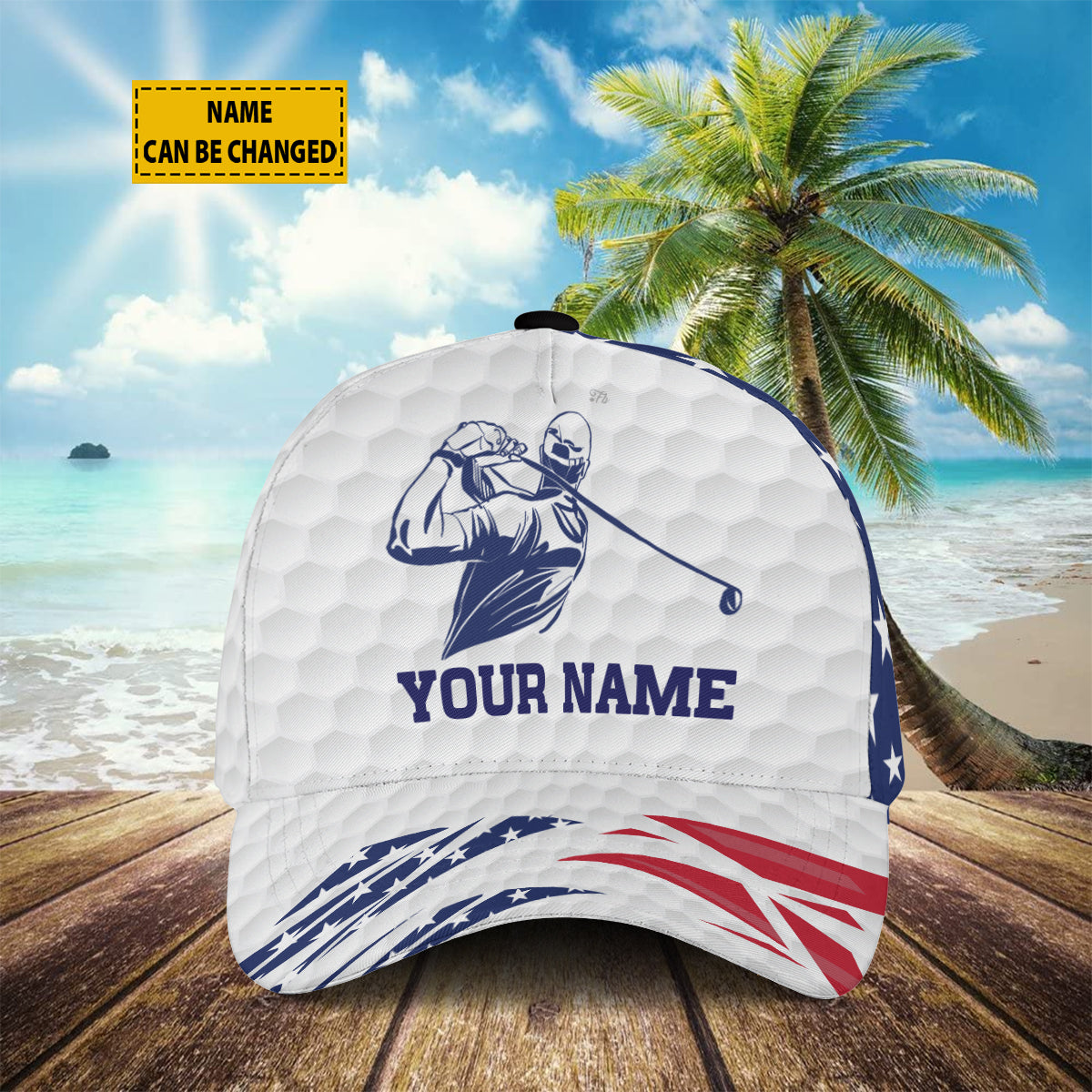 Petthouse | Customized Name American Golfer Cap Patriotic Golf Sport Hat Golf Cap Gift Golfers Gift Golf Lovers Gift