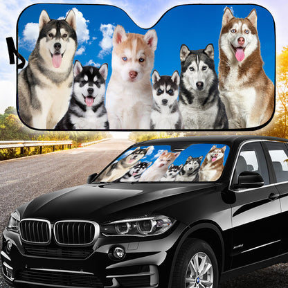 Petthouse | Husky Siberian Car Sun Shade Husky Dog Pet Windshield Sunshade Dog's Lovers Pet Christmas Gift