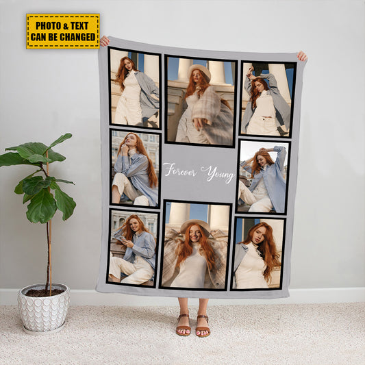 Petthouse | Personalized Image Blanket Christmas Fleece Blanket, Quilt Blanket Gift For Family