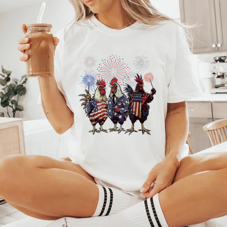 Petthouse | Chicken Patriotic Shirt, Chicken 4th Of July Independence Day Shirt, Patriotic Chicken Shirt