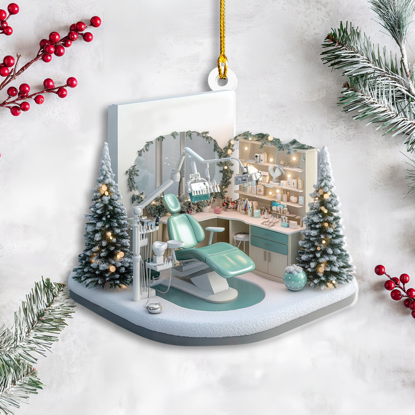 Petthouse | Personalized Dental 2d Flat Acrylic Ornament, Dentist Christmas Gift, Dental Office Christmas