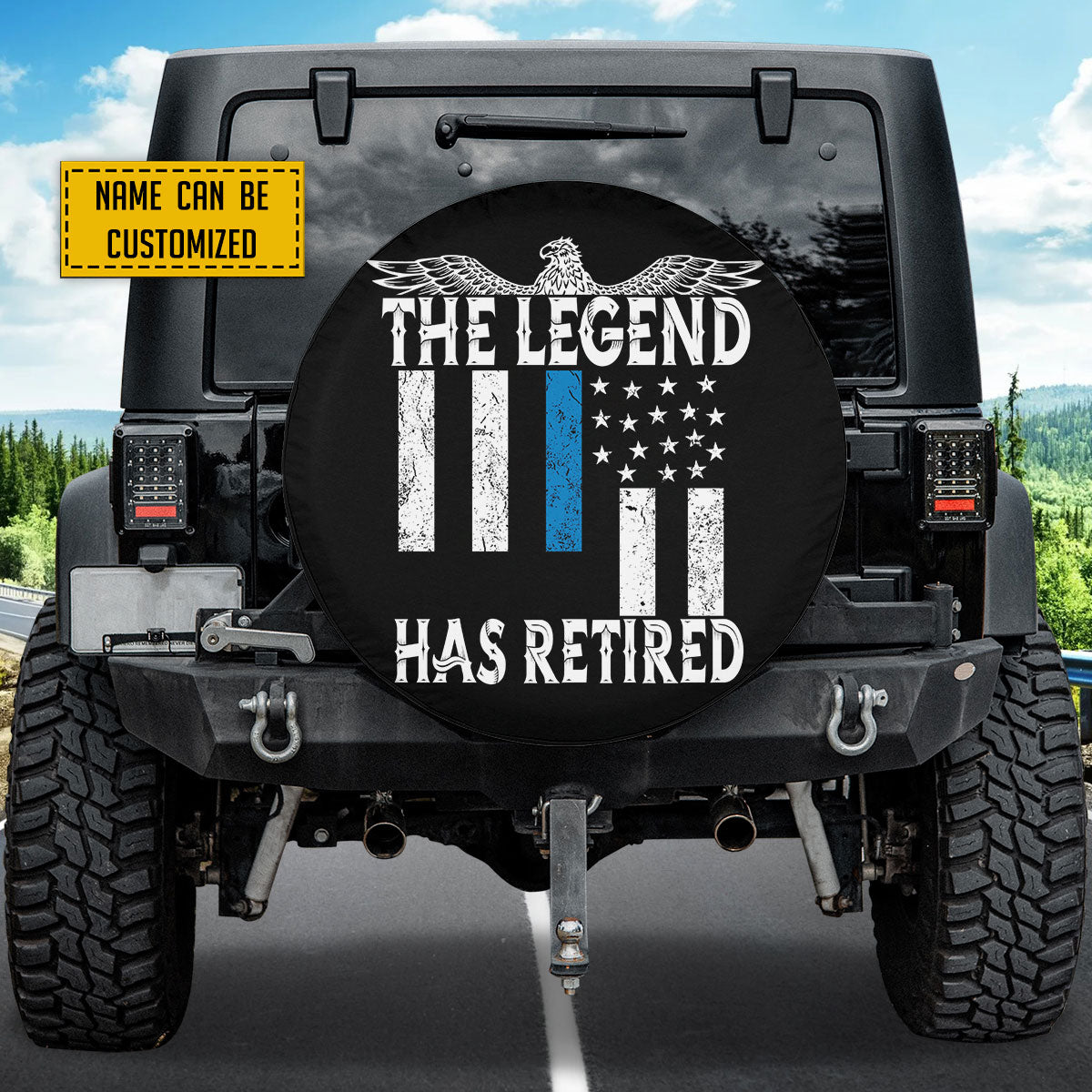 Petthouse | Customized Name Retired Police Officer The Legend Retired Spare Tire Cover American Police Trailer