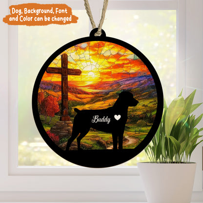 Petthouse | Personalized Dog Memorial Suncatcher, Dog Angel Suncatcher, Dog Memorial Ornament Gift