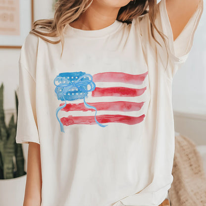 Petthouse | 4th Of July Shirt, American Flag Shirt, Retro 4th Of July Shirt, Coquette Bow