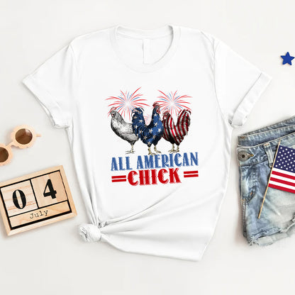 Petthouse | Patriotic Usa Chicken Shirt, Retro Chicken American 4th Of July Tshirt, Independence Day