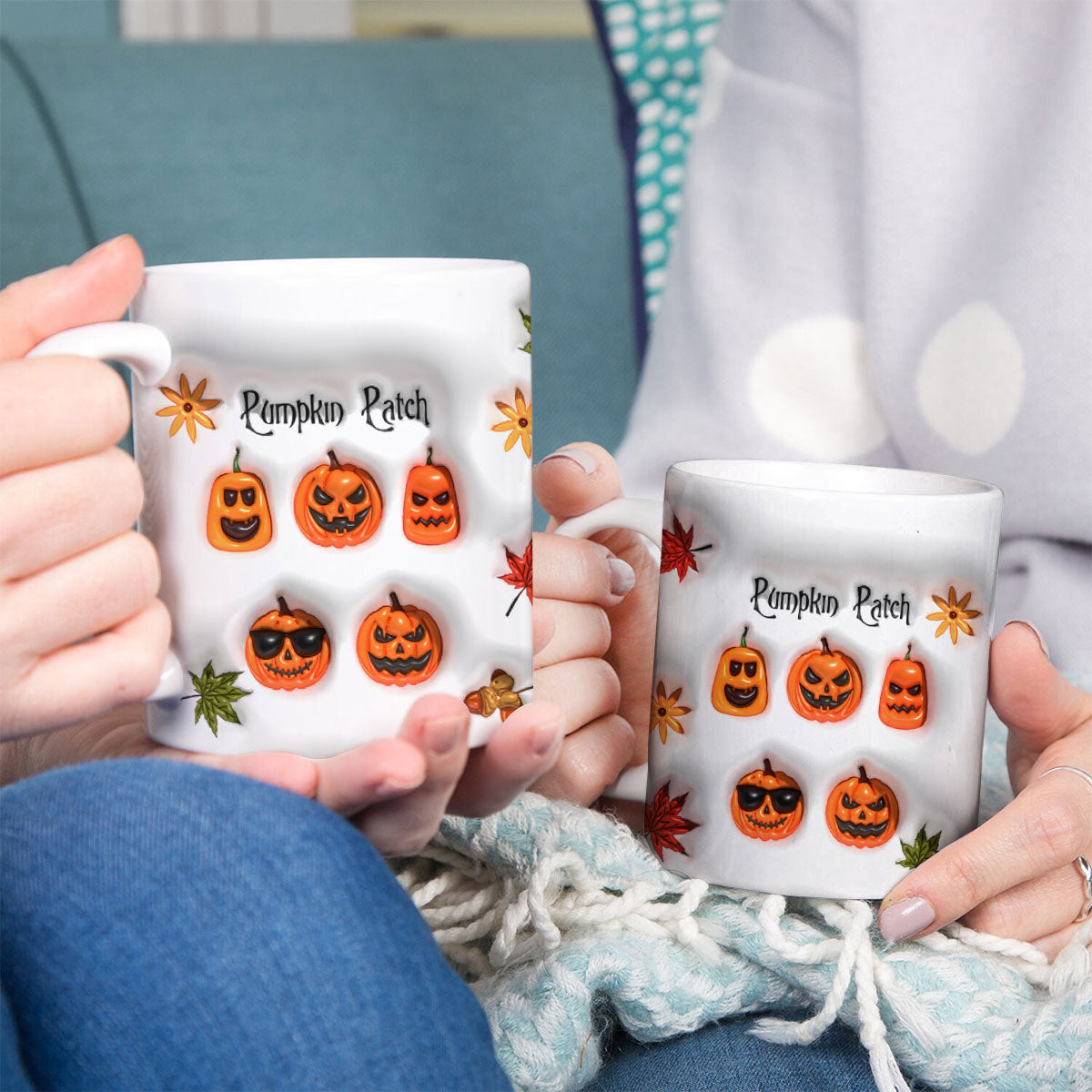 Petthouse | Custom Mommy Pumpkin 3d Inflated Effect Mug, Grandma's Pumpkin Patch Mug Gift For Mom