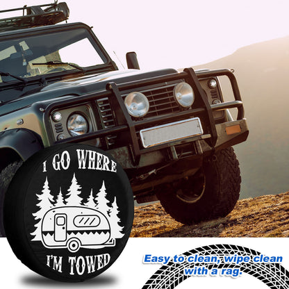 Petthouse | Camping Spare Tire Covers Forest Camping Wheel Cover I Go Where I'm Towed Wheel Tire Wheel