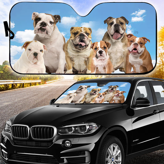 Petthouse | Dog Family Sun Shade Car Sun Shade Windshield Dog Sunshade Golden Retriever Dog Under Blue Sky