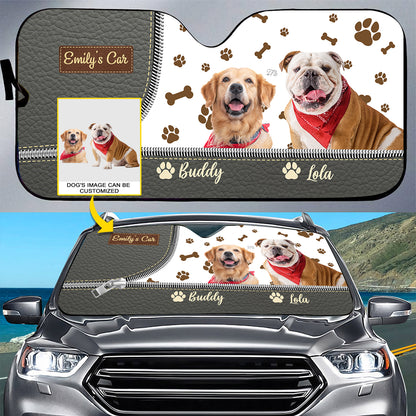 Petthouse | Dog Customize Windshield Sun Shade With Photo Pet Paws Foldable Car Sunshade Dog Mom Dog Dad