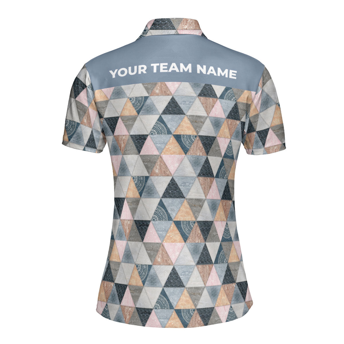 Petthouse | Customized Ceramic Pattern Vintage Women's Polo Shirt Golf Style Striangle Pattern