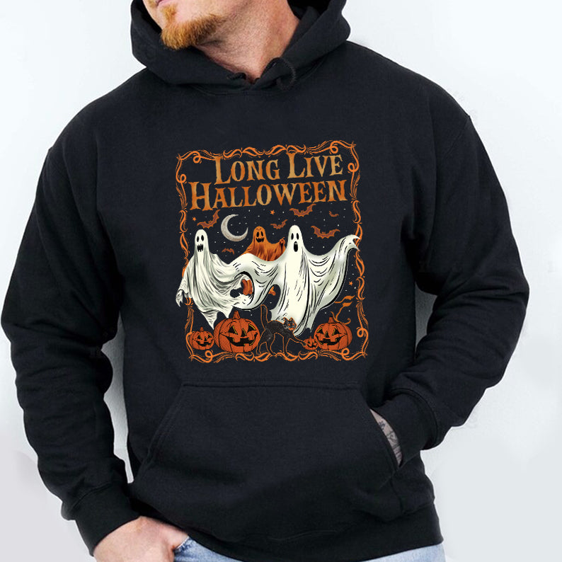 Petthouse | Long Live Halloween Shirt, Spooky Season Tee Pumpkin, Retro Halloween, Ghost Spooky Vibes